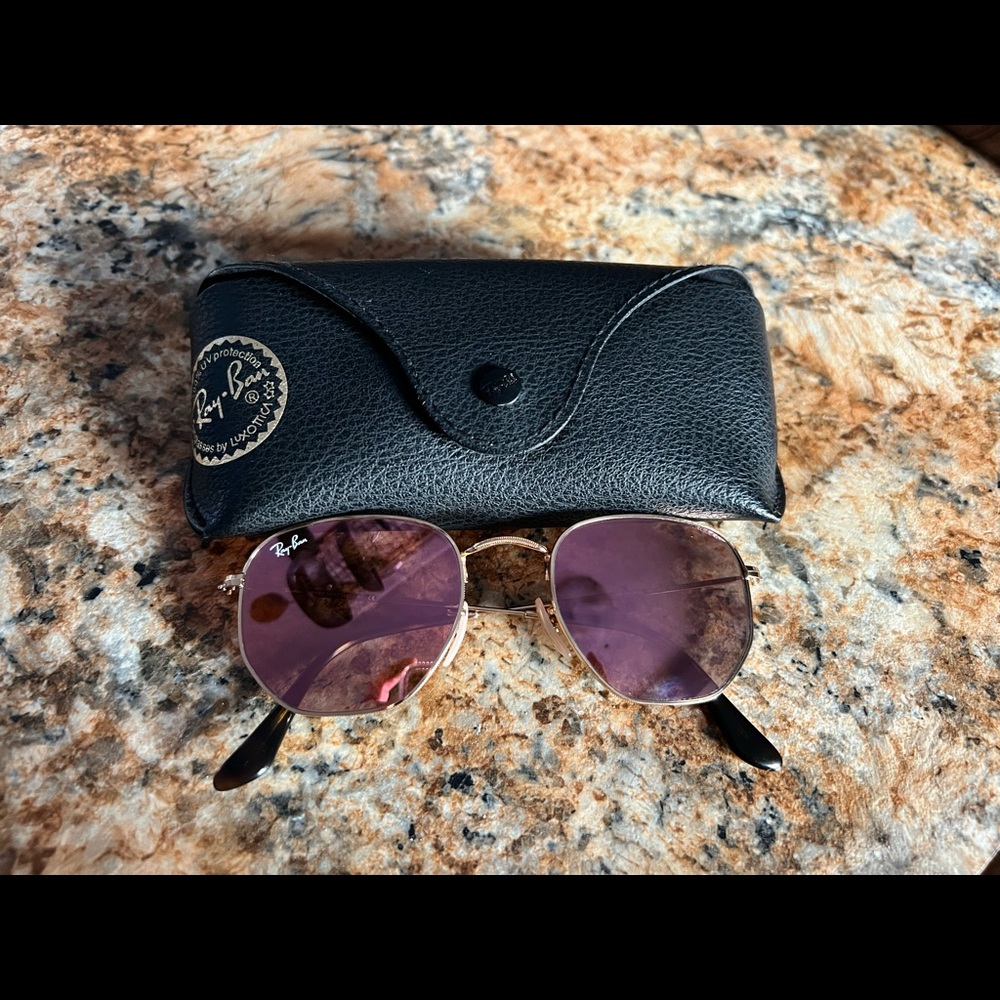 Rayban hexagonal flat lenses